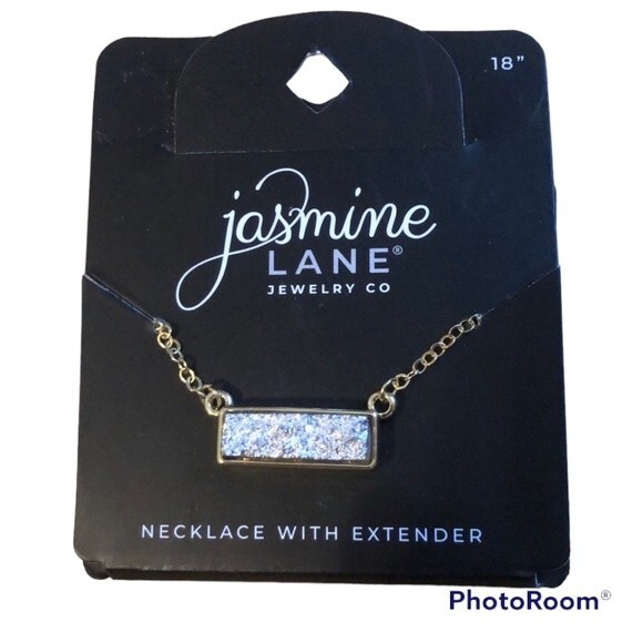 JASMINE LANE Druzy Bar 18” Necklace with Extender NEW NWT - Picture 1 of 3